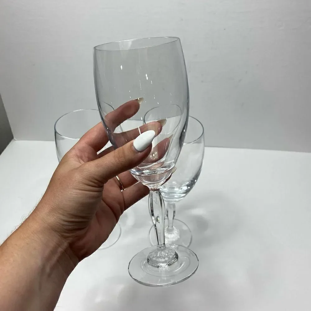 Set of 3 Waterford Marquis Crystal Wine Glasses Heavy